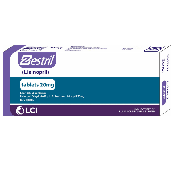 Zestril Tablets 20Mg (1 Box = 1 Strip)(1 Strip = 14 Tablets)