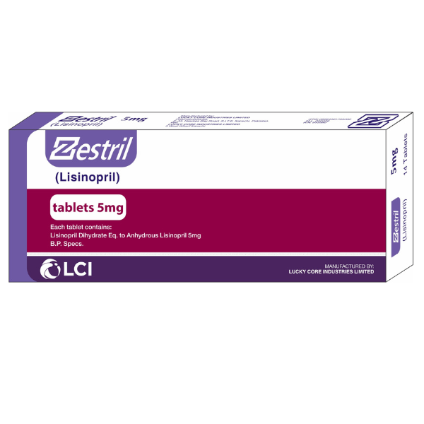 Zestril Tablets 5mg (1 Box = 1 Strip)(1 Strip = 14 Tablets)