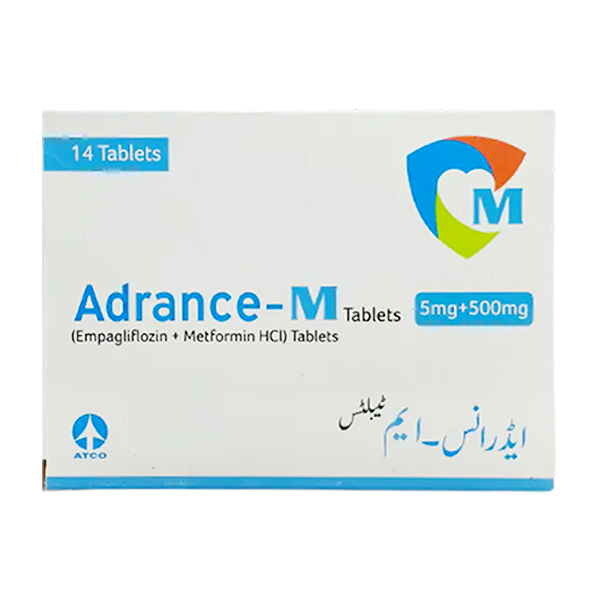 Adrance-M Tablets 5mg/500mg (1 Box = 2 Strips) (1 Strip = 7 Tablets)