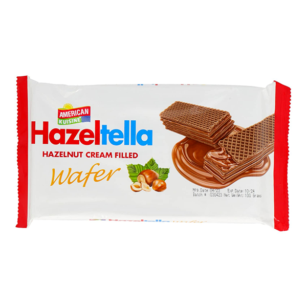 American Kuisine Hazeltella Hazelnut Cream Filled Wafer 100G