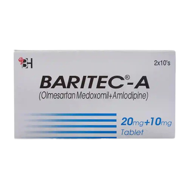 Baritec-A Tablets 20/10mg (1 Box = 2 Strips) (1 Strip = 10 Tablets)