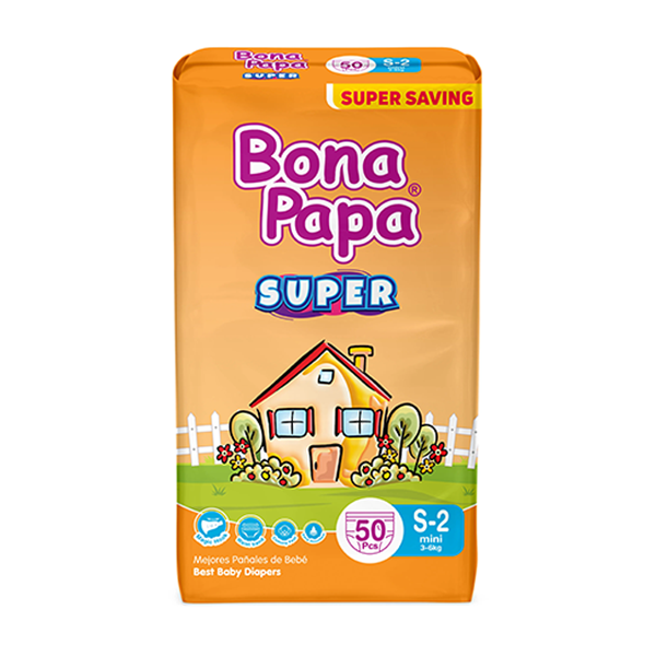 Bona Papa Baby Diapers Super Economy Small Size 2 50Pcs