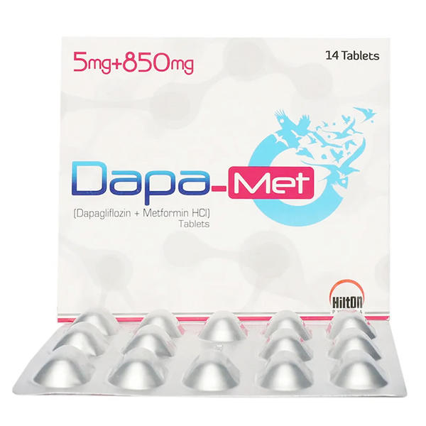 Dapa-Met Tablets 5mg/850mg (1 Box = 2 Strips) (1 Strip = 7 Tablets)