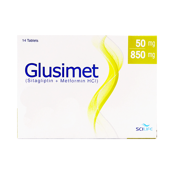 glusimet Tablets 50/850mg (1 Strip = 7 Tablets)
