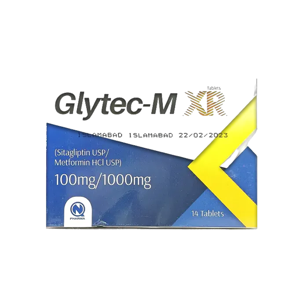 Glytec-M Xr Tablets 100mg+1000mg (1 Box = 2 Strips) (1 Strip = 7 Tablets)